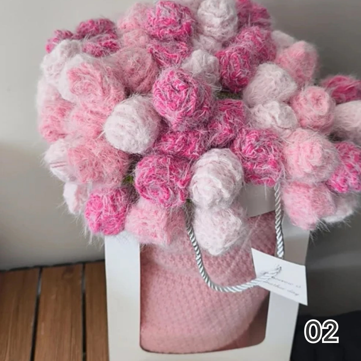 【完成品】広げるとお花畑! グラデーション 花束ブランケット 完成品 全2色|円形 ひざ掛け おくるみ 出産祝い ギフト プレゼント インテリア