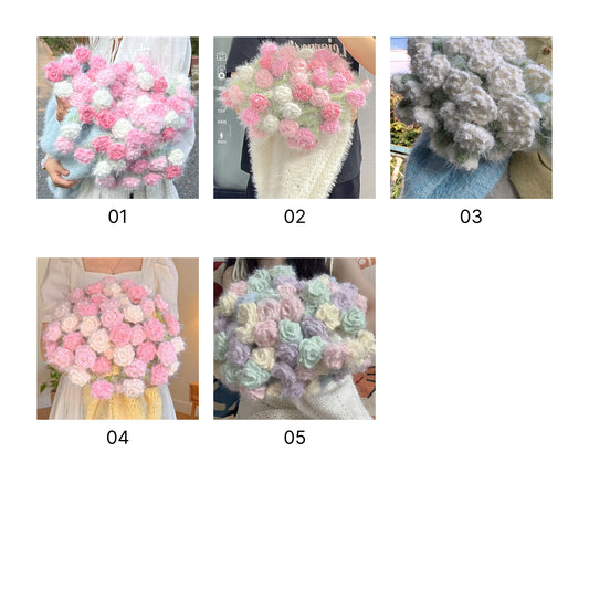【手編みキット】夢幻のミックスカラーブーケ|花束ブランケット|ほしあみ限定|全5色 |レシピ無料公開中!