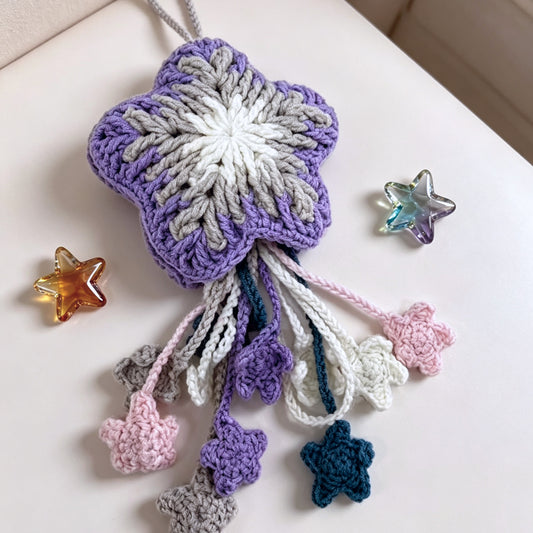 【手編みキット】hoshi charm(ほしチャーム)|ダブルスターセット|バッグチャーム&ボトルホルダーの2wayデザイン|編み方動画付き