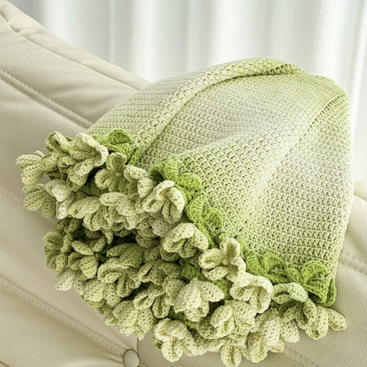 【手編みキット】紫陽花(あじさい)ブランケット|家族の絆をイメージした花モチーフ|コットン混で春夏におすすめ|母の日・長寿祝いのギフトに|初心者さんOK|動画+電子版編み図付き