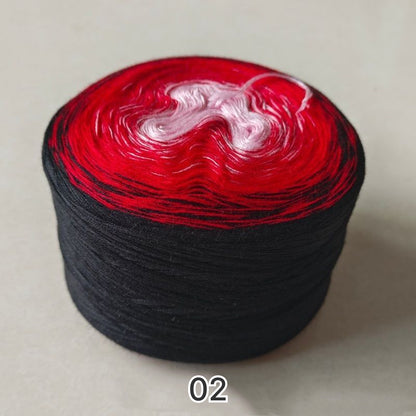 【シルケット加工・綿100%】Joyful Cake Yarn（ジョイフルケーキヤーン）｜ロングピッチ段染め・韓国風｜夏用ウェア・ショール・ブランケットに最適｜全37色｜電子版 ショール編みレシピ プレゼント！