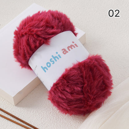Fake Fur Yarn（フェイクファーヤーン）100g｜極太｜もこもこ エコファー｜星ポンチョ・マフラー・バッグ・ラグ｜全22色