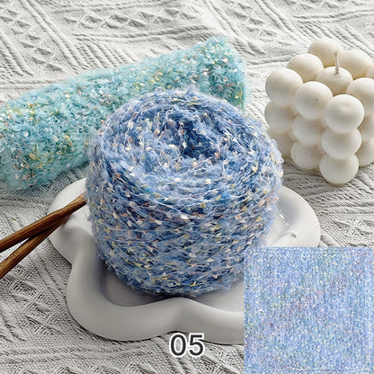 Dreamy Sparkle Yarn（ドリーミースパークルヤーン）｜ウール混紡・引き揃え糸｜スパンコール付き・韓国風マカロンカラー｜全15色