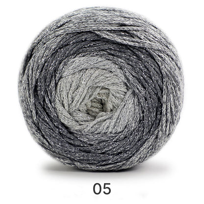 Galaxy Cake Yarn（ギャラクシーケーキヤーン）200g｜銀河のように輝くグラデーション｜韓国トレンド・Y2K｜キラキラ銀糸入り｜バッグ編みに｜大容量