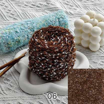 Dreamy Sparkle Yarn（ドリーミースパークルヤーン）｜ウール混紡・引き揃え糸｜スパンコール付き・韓国風マカロンカラー｜全15色