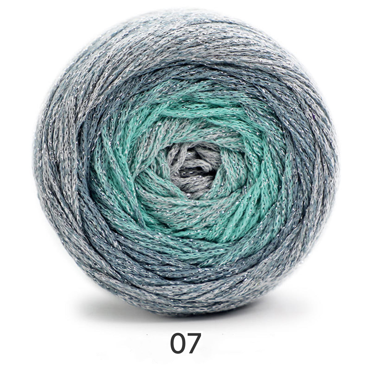 Galaxy Cake Yarn（ギャラクシーケーキヤーン）200g｜銀河のように輝くグラデーション｜韓国トレンド・Y2K｜キラキラ銀糸入り｜バッグ編みに｜大容量
