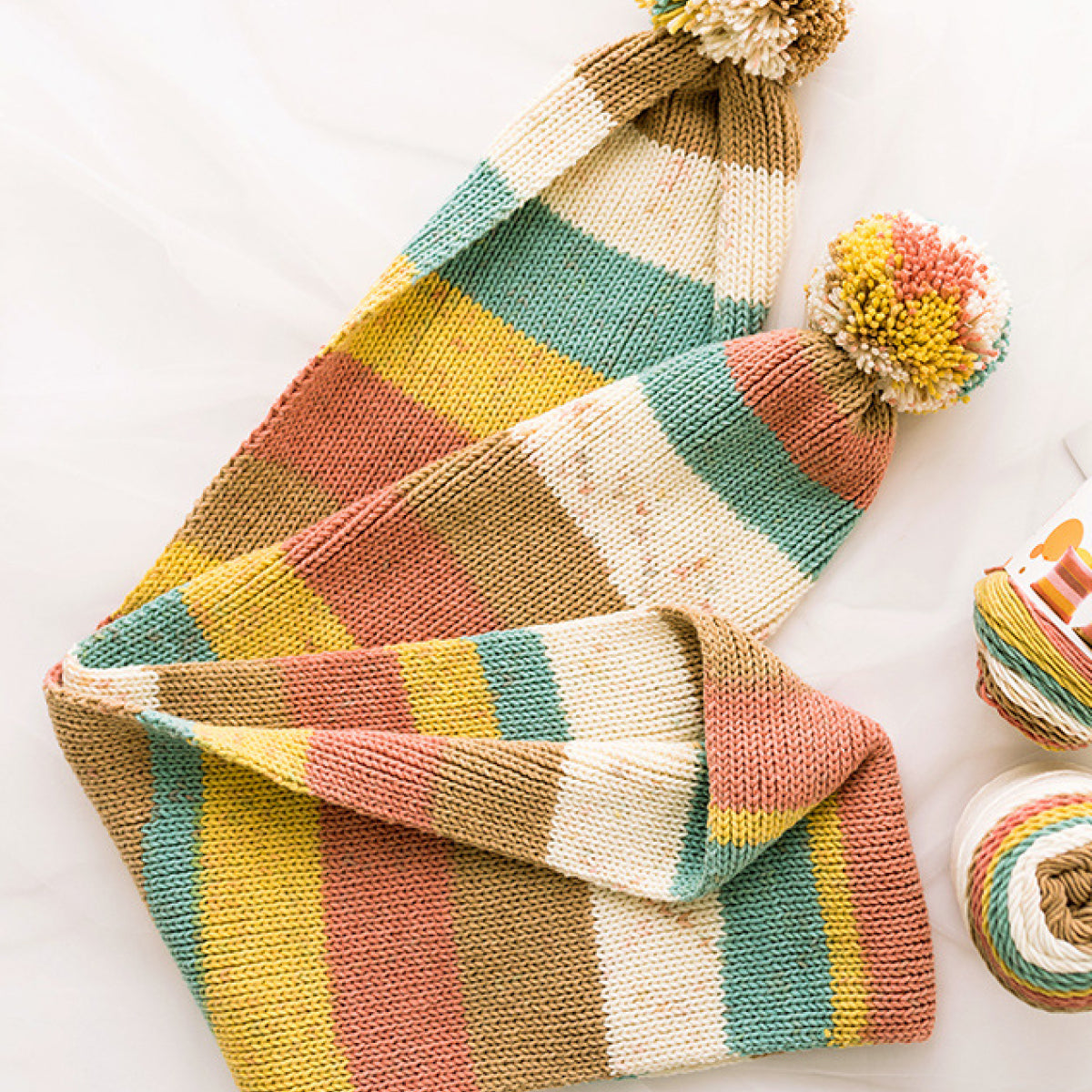 Rainbow Cotton（レインボーコットン） 100g｜カラフルなグラデーションケーキヤーン｜編むだけで可愛いボーダー柄｜韓国風｜コットン混合｜全23色