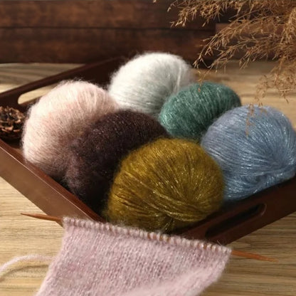 Sea Mohair（シーモヘア）25g ｜アルパカ50%×モヘア50%｜ふんわり軽やか｜引き揃え糸・透け感ニット・マフラー作り｜韓国ファッション｜全20色