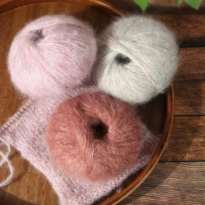 Sea Mohair（シーモヘア）25g ｜アルパカ50%×モヘア50%｜ふんわり軽やか｜引き揃え糸・透け感ニット・マフラー作り｜韓国ファッション｜全20色