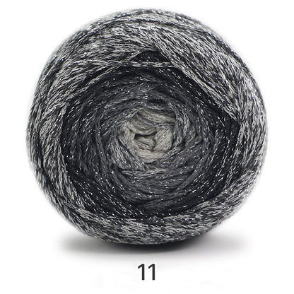 Galaxy Cake Yarn（ギャラクシーケーキヤーン）200g｜銀河のように輝くグラデーション｜韓国トレンド・Y2K｜キラキラ銀糸入り｜バッグ編みに｜大容量