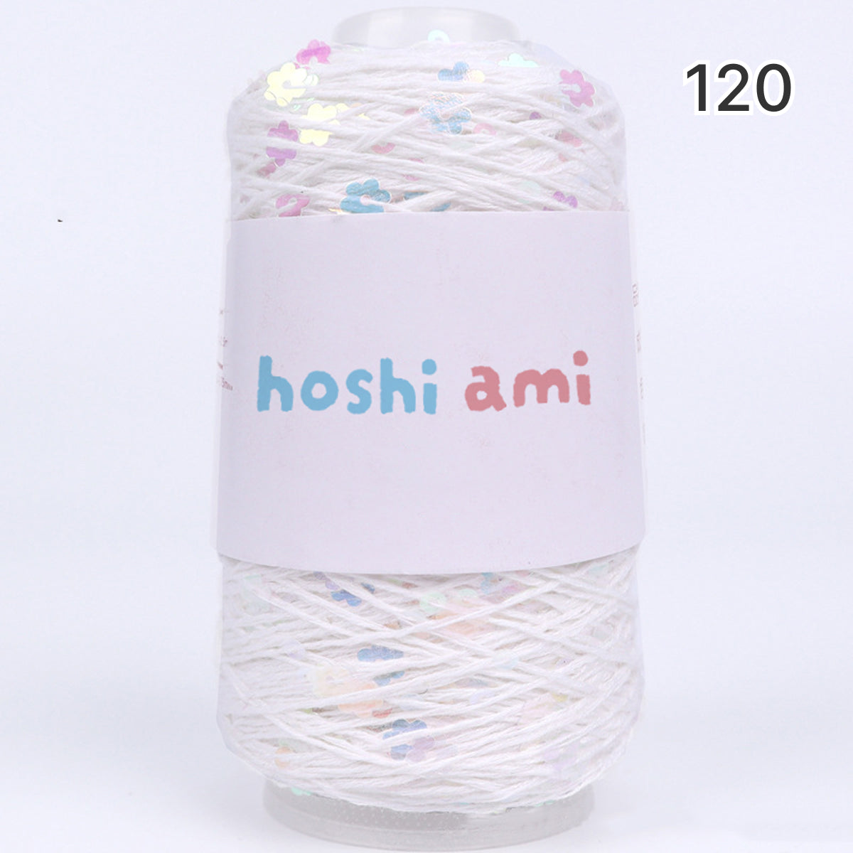 【綿100％】Twinkle Flower Yarn（トゥインクルフラワーヤーン）50g｜花モチーフのスパンコールがきらめくコットン糸｜全8色｜単体でも引き揃えでも映える特別な1玉