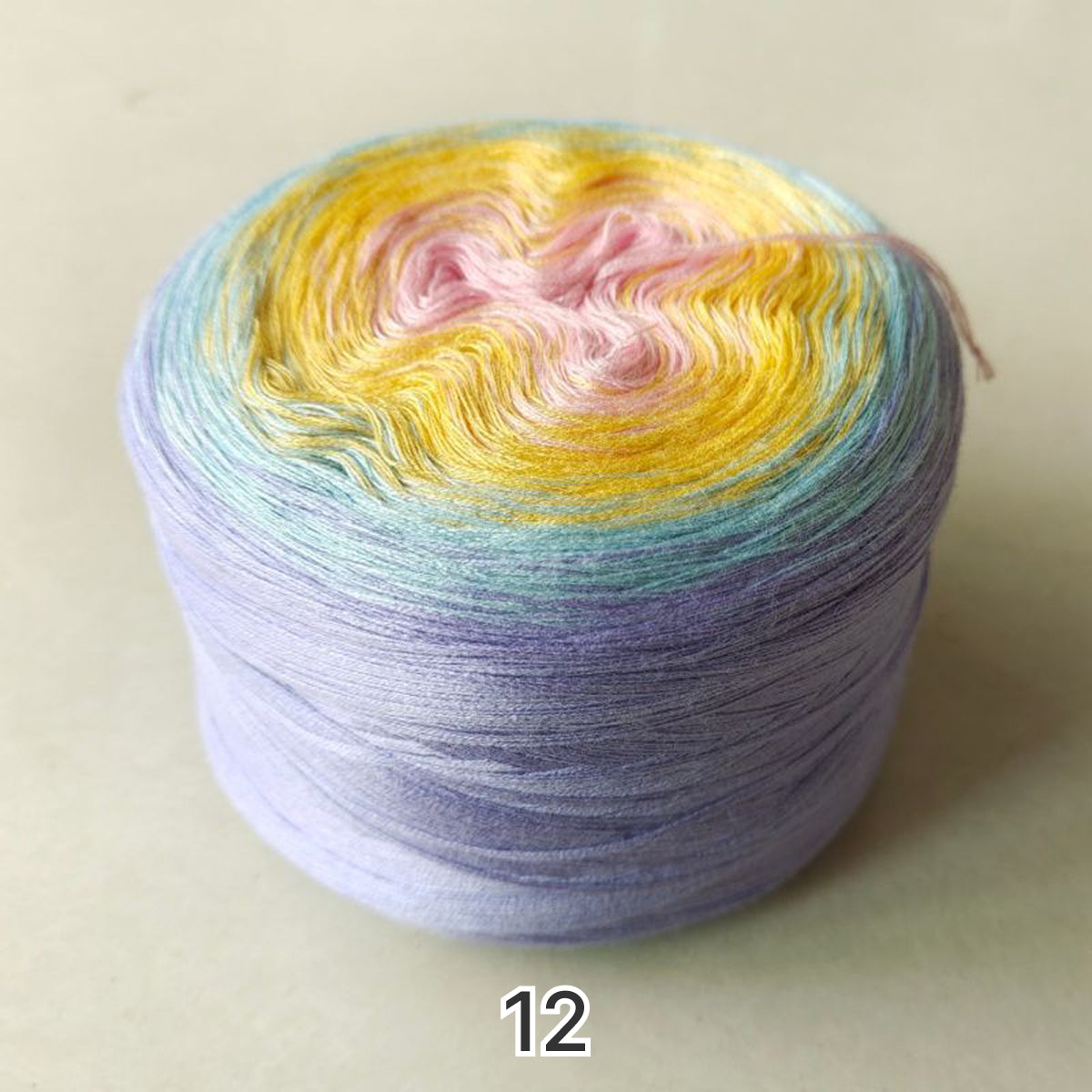 【シルケット加工・綿100%】Joyful Cake Yarn（ジョイフルケーキヤーン）｜ロングピッチ段染め・韓国風｜夏用ウェア・ショール・ブランケットに最適｜全37色｜電子版 ショール編みレシピ プレゼント！
