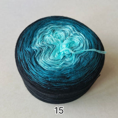 【シルケット加工・綿100%】Joyful Cake Yarn（ジョイフルケーキヤーン）｜ロングピッチ段染め・韓国風｜夏用ウェア・ショール・ブランケットに最適｜全37色｜電子版 ショール編みレシピ プレゼント！