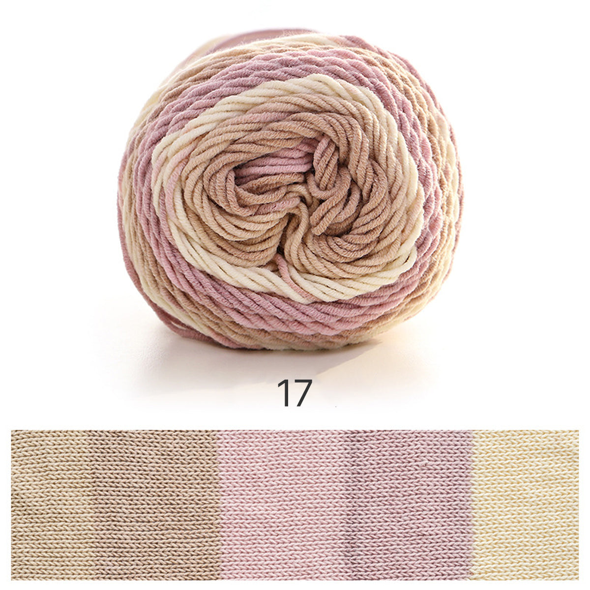 Rainbow Cotton（レインボーコットン） 100g｜カラフルなグラデーションケーキヤーン｜編むだけで可愛いボーダー柄｜韓国風｜コットン混合｜全23色