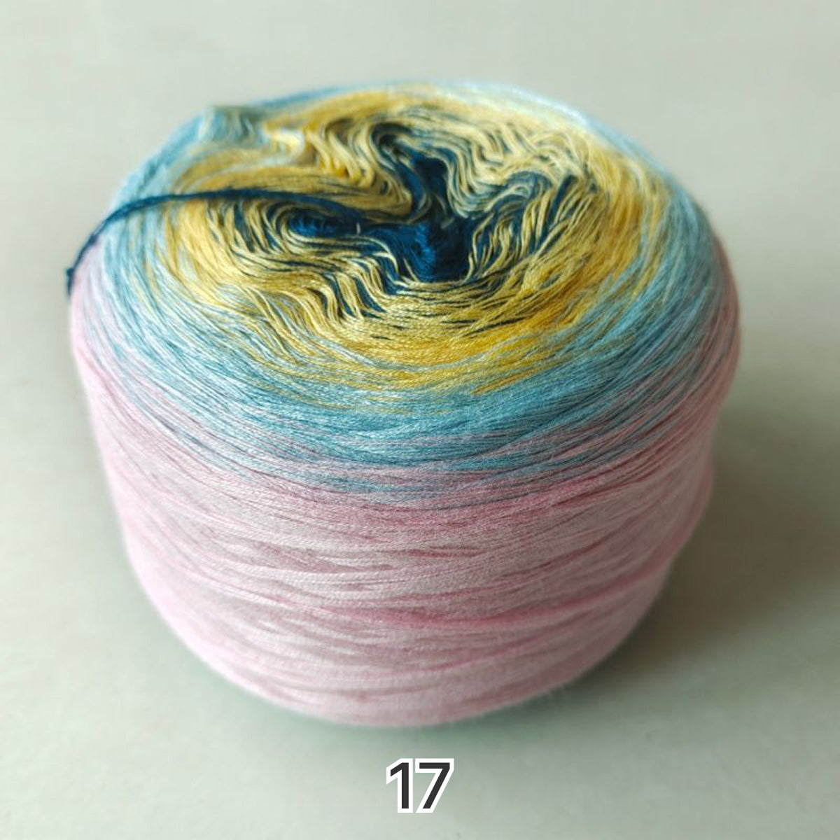 【シルケット加工・綿100%】Joyful Cake Yarn（ジョイフルケーキヤーン）｜ロングピッチ段染め・韓国風｜夏用ウェア・ショール・ブランケットに最適｜全37色｜電子版 ショール編みレシピ プレゼント！