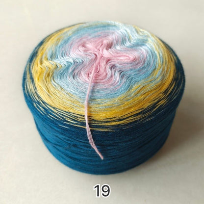 【シルケット加工・綿100%】Joyful Cake Yarn（ジョイフルケーキヤーン）｜ロングピッチ段染め・韓国風｜夏用ウェア・ショール・ブランケットに最適｜全37色｜電子版 ショール編みレシピ プレゼント！