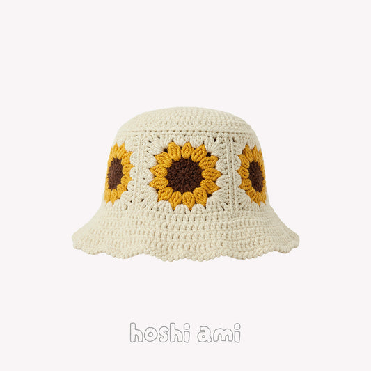 【手編みキット】Sunflower Granny Hat（ひまわり・グラニーハット）｜春夏コーデに最適｜初心者向け｜SNSで大人気｜編み方動画付き