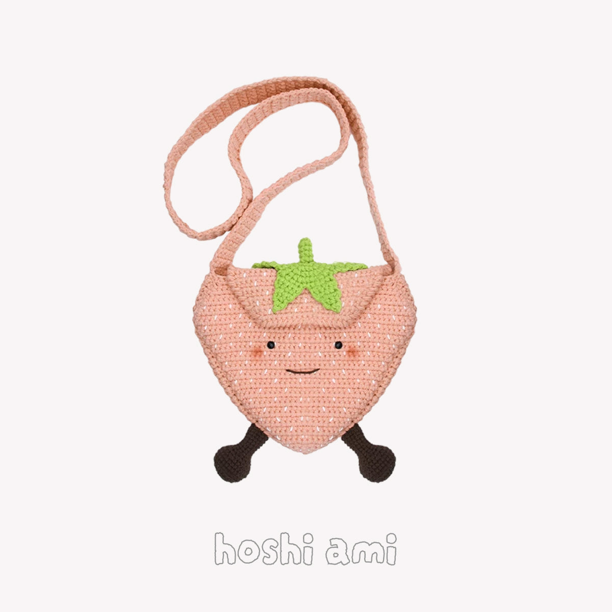 【手編みキット】Ichigo-chan Bag（イチゴちゃんバッグ）｜いちごモチーフのあみぐるみ風ショルダーバッグ｜春夏コットン｜初心者向け｜編み図・動画付き