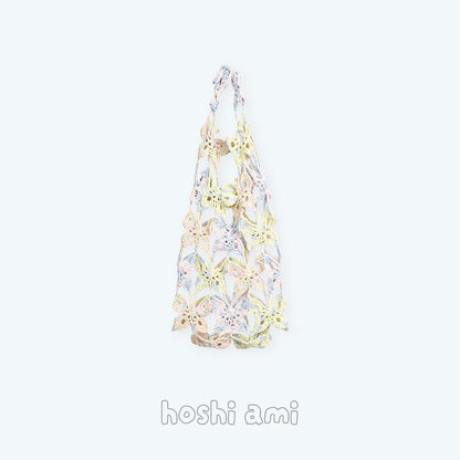 【手編みキット】Monet Chou Bag（モネ チョウ バッグ）｜涼やかな透かし蝶型デザイン｜持ち歩くアート｜夏糸Monet Modal｜インナーバッグ付き｜編み図＋一部動画付き