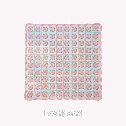 【手編みキット】桜モチーフブランケット ｜100枚の花が咲く感動の大作｜編み図＆動画解説付き（つなぎ方・縁編み）