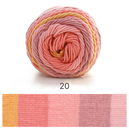 Rainbow Cotton（レインボーコットン） 100g｜カラフルなグラデーションケーキヤーン｜編むだけで可愛いボーダー柄｜韓国風｜コットン混合｜全23色
