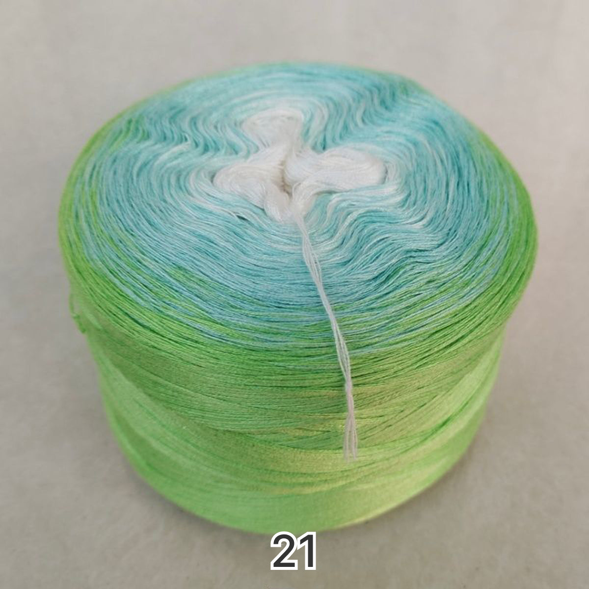 【シルケット加工・綿100%】Joyful Cake Yarn（ジョイフルケーキヤーン）｜ロングピッチ段染め・韓国風｜夏用ウェア・ショール・ブランケットに最適｜全37色｜電子版 ショール編みレシピ プレゼント！