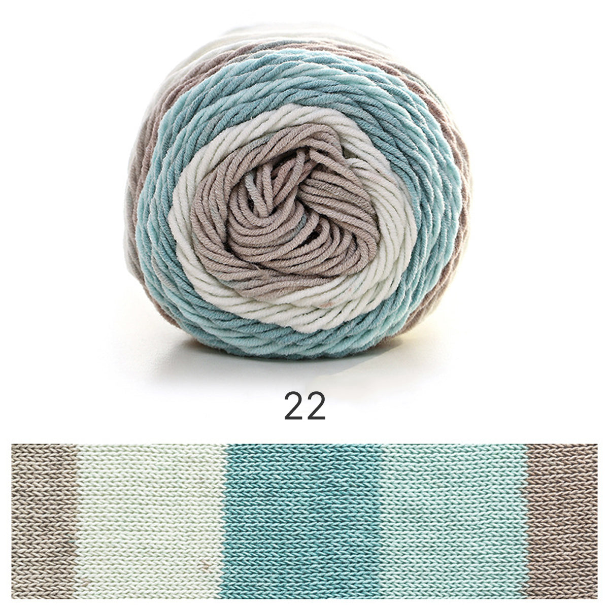 Rainbow Cotton（レインボーコットン） 100g｜カラフルなグラデーションケーキヤーン｜編むだけで可愛いボーダー柄｜韓国風｜コットン混合｜全23色