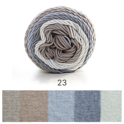 Rainbow Cotton（レインボーコットン） 100g｜カラフルなグラデーションケーキヤーン｜編むだけで可愛いボーダー柄｜韓国風｜コットン混合｜全23色