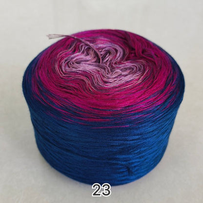 【シルケット加工・綿100%】Joyful Cake Yarn（ジョイフルケーキヤーン）｜ロングピッチ段染め・韓国風｜夏用ウェア・ショール・ブランケットに最適｜全37色｜電子版 ショール編みレシピ プレゼント！