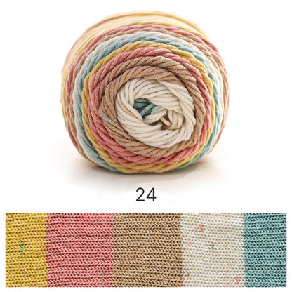 Rainbow Cotton（レインボーコットン） 100g｜カラフルなグラデーションケーキヤーン｜編むだけで可愛いボーダー柄｜韓国風｜コットン混合｜全23色