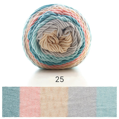 Rainbow Cotton（レインボーコットン） 100g｜カラフルなグラデーションケーキヤーン｜編むだけで可愛いボーダー柄｜韓国風｜コットン混合｜全23色