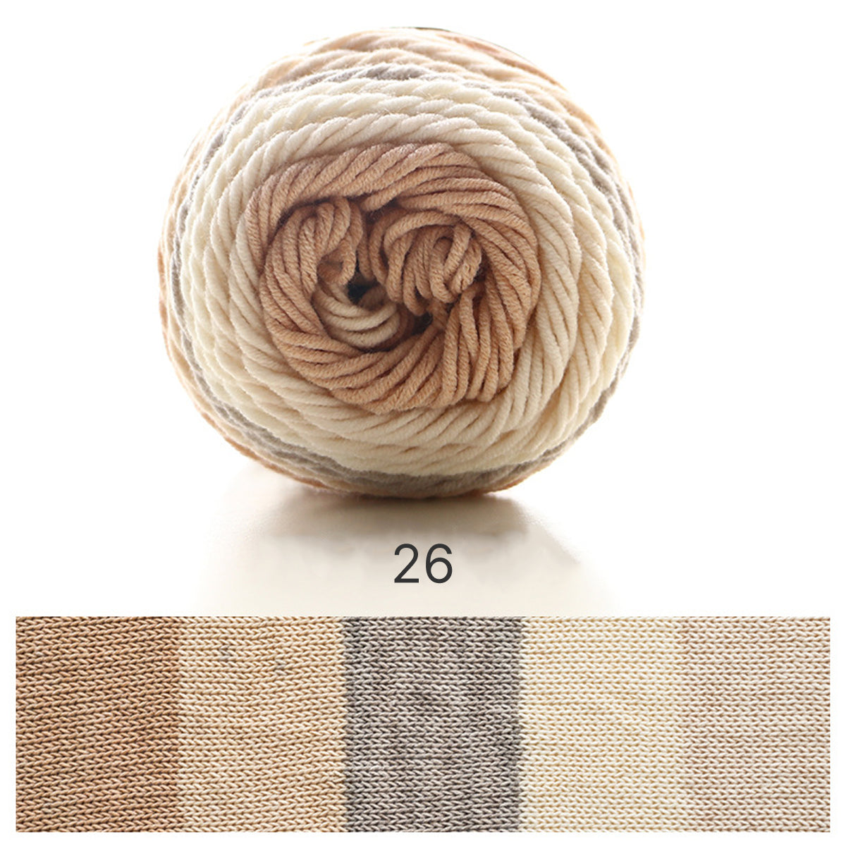 Rainbow Cotton（レインボーコットン） 100g｜カラフルなグラデーションケーキヤーン｜編むだけで可愛いボーダー柄｜韓国風｜コットン混合｜全23色