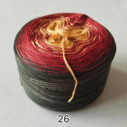 【シルケット加工・綿100%】Joyful Cake Yarn（ジョイフルケーキヤーン）｜ロングピッチ段染め・韓国風｜夏用ウェア・ショール・ブランケットに最適｜全37色｜電子版 ショール編みレシピ プレゼント！