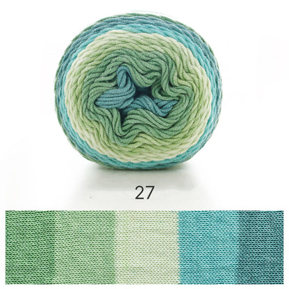 Rainbow Cotton（レインボーコットン） 100g｜カラフルなグラデーションケーキヤーン｜編むだけで可愛いボーダー柄｜韓国風｜コットン混合｜全23色