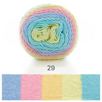 Rainbow Cotton（レインボーコットン） 100g｜カラフルなグラデーションケーキヤーン｜編むだけで可愛いボーダー柄｜韓国風｜コットン混合｜全23色