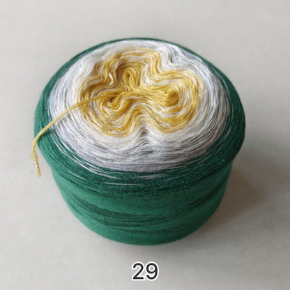 【シルケット加工・綿100%】Joyful Cake Yarn（ジョイフルケーキヤーン）｜ロングピッチ段染め・韓国風｜夏用ウェア・ショール・ブランケットに最適｜全37色｜電子版 ショール編みレシピ プレゼント！