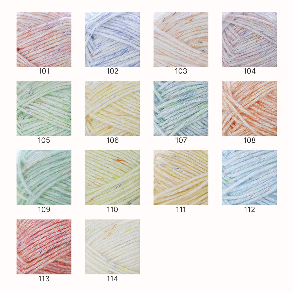 Mousse Cotton（ムース・コットン）50g｜韓国インテリア風｜空気を編むような新感覚｜カラフルネップ入りエアリーコットン糸｜並太｜全14色