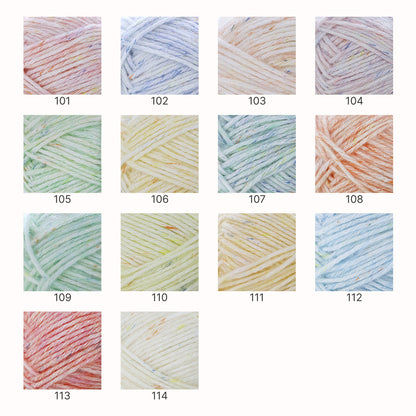 Mousse Cotton（ムース・コットン）50g｜韓国インテリア風｜空気を編むような新感覚｜カラフルネップ入りエアリーコットン糸｜並太｜全14色