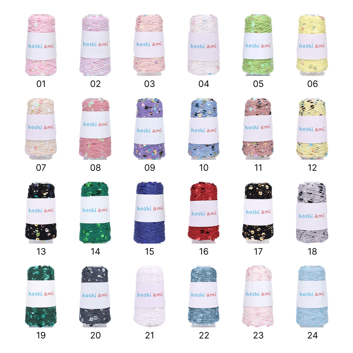 【綿100％】Twinkle Yarnトゥインクルヤーン50g｜ユニークなスパンコール付きコットン糸｜131色｜春夏のクリエイティブ編み物に最適｜自分だけの作品を創れる