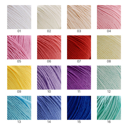 【綿100%】Pure Cotton（ピュアコットン）50g｜100%コットン糸｜通気性抜群で心地よい｜ベビー服・オールシーズン対応