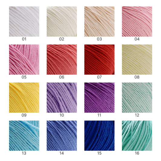【綿100%】Pure Cotton（ピュアコットン）50g｜100%コットン糸｜通気性抜群で心地よい｜ベビー服・オールシーズン対応