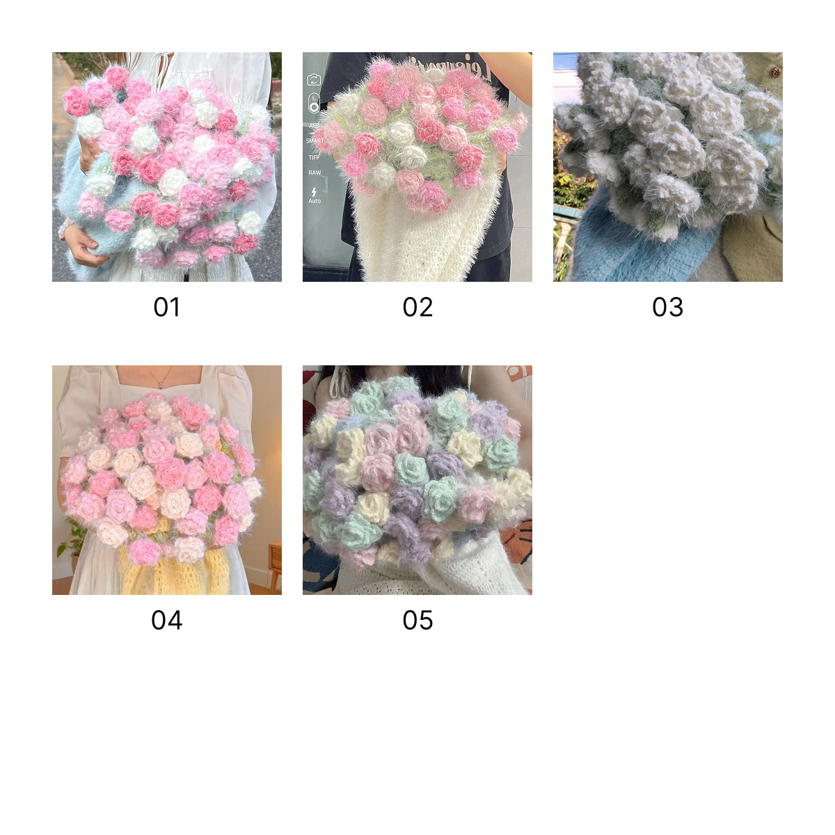 【手編みキット】夢幻のミックスカラーブーケ｜花束ブランケット｜ほしあみ限定｜全5色 ｜レシピ無料公開中！