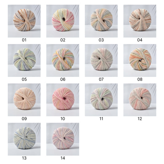 Pastel Cotton （パステルコットン）50g｜やさしい彩りのコットングラデーション糸｜中細・サマーヤーン ｜全14色