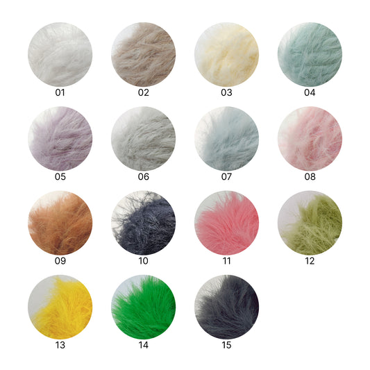 Mochi Fur Yarn（モチファーヤーン）50g｜ふわもこ・フェイクファー・パステルカラー｜帽子・マフラー｜韓国トレンド｜全15色