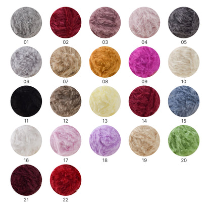 Fake Fur Yarn（フェイクファーヤーン）100g｜極太｜もこもこ エコファー｜星ポンチョ・マフラー・バッグ・ラグ｜全22色