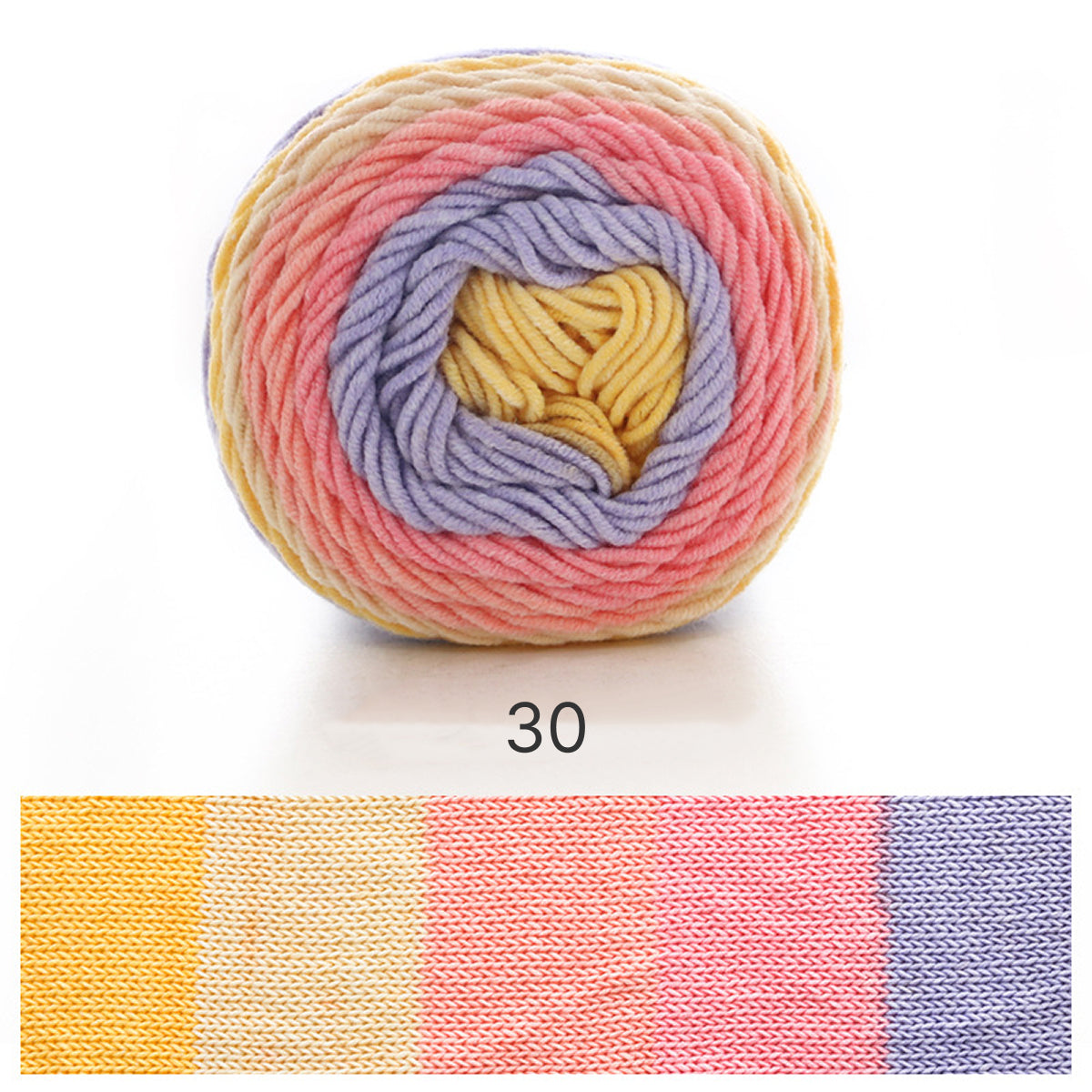 Rainbow Cotton（レインボーコットン） 100g｜カラフルなグラデーションケーキヤーン｜編むだけで可愛いボーダー柄｜韓国風｜コットン混合｜全23色
