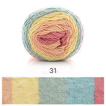 Rainbow Cotton（レインボーコットン） 100g｜カラフルなグラデーションケーキヤーン｜編むだけで可愛いボーダー柄｜韓国風｜コットン混合｜全23色