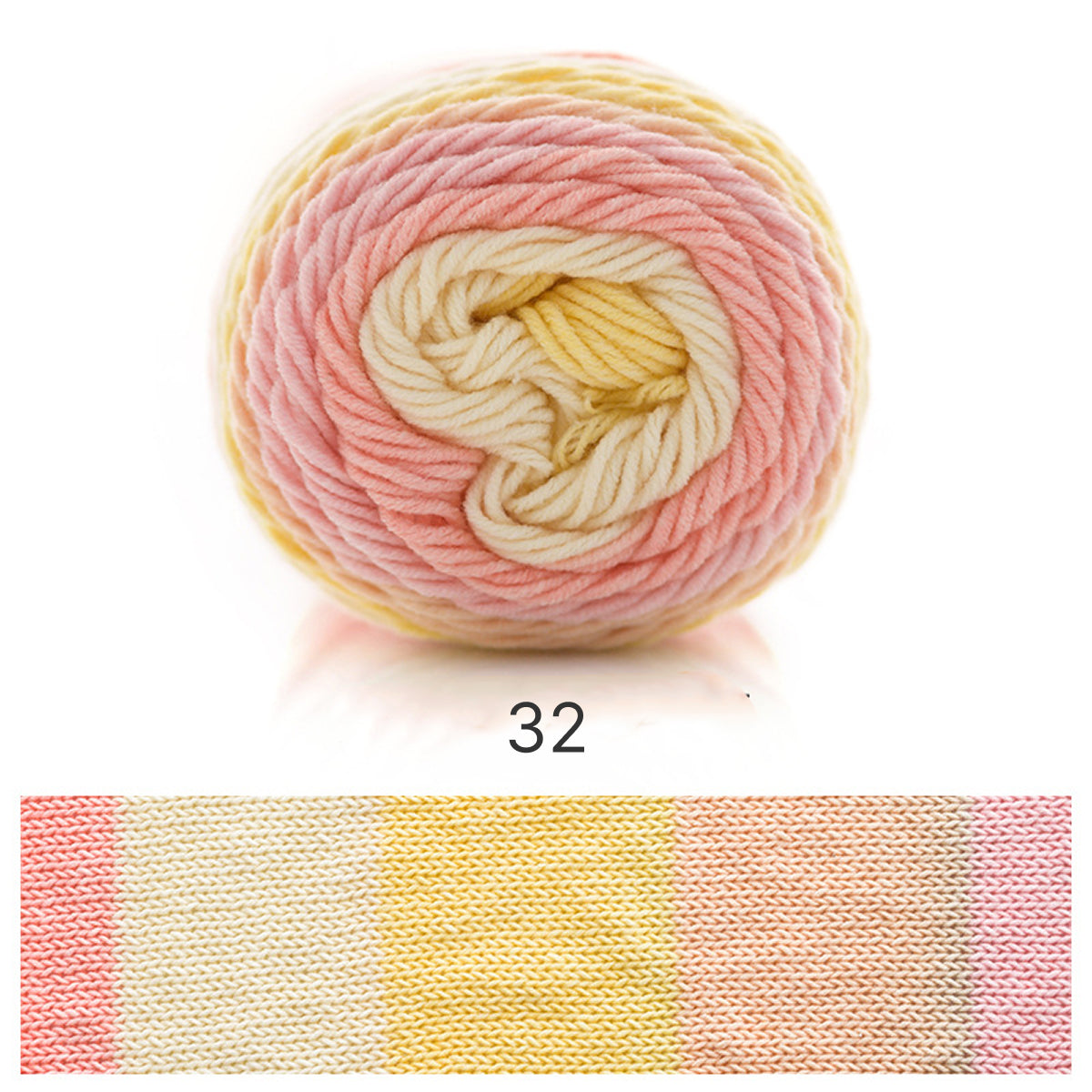 Rainbow Cotton（レインボーコットン） 100g｜カラフルなグラデーションケーキヤーン｜編むだけで可愛いボーダー柄｜韓国風｜コットン混合｜全23色