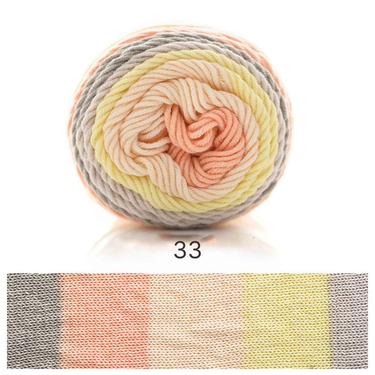 Rainbow Cotton（レインボーコットン） 100g｜カラフルなグラデーションケーキヤーン｜編むだけで可愛いボーダー柄｜韓国風｜コットン混合｜全23色