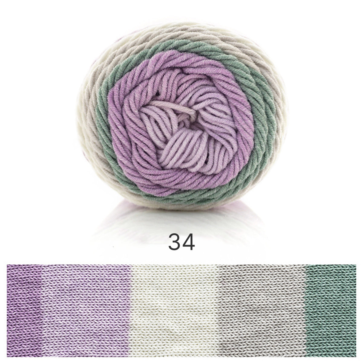 Rainbow Cotton（レインボーコットン） 100g｜カラフルなグラデーションケーキヤーン｜編むだけで可愛いボーダー柄｜韓国風｜コットン混合｜全23色